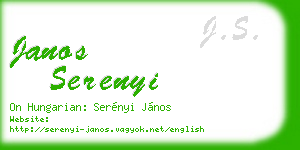 janos serenyi business card